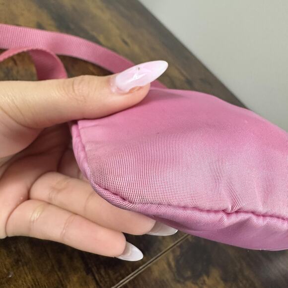 Prada Crossbody Bag Womens Small Pink Nylon Leather Adjustable Strap Italy - Picture 10 of 16